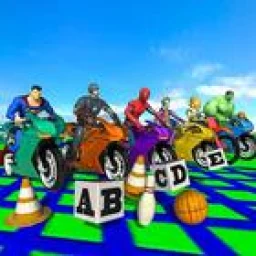 Super Heroes Downhill Stunts Racing simgesi